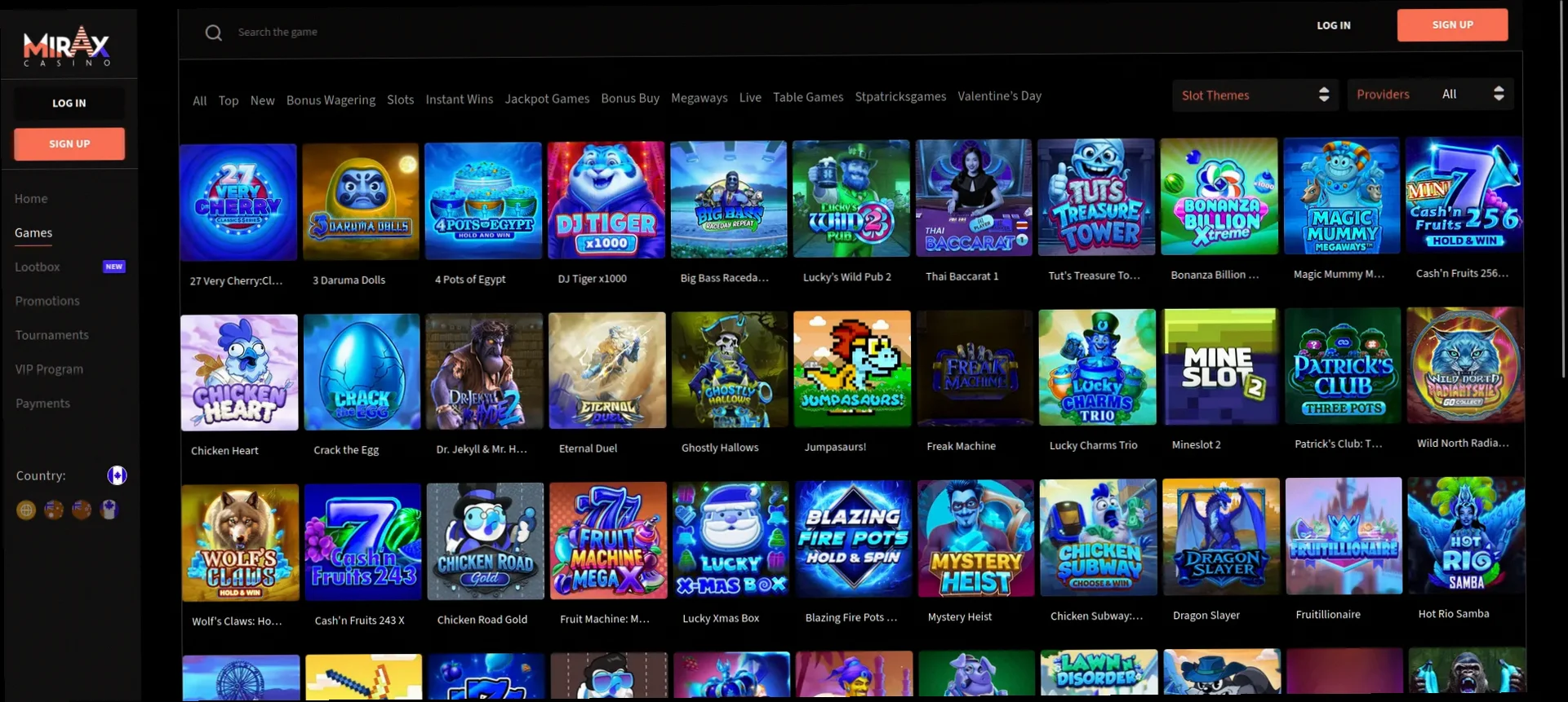 Mirax Casino welcome bonus 325% up to 8000 CAD plus 250 Free Spins